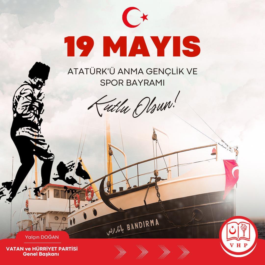 YalcinDoganVHP's tweet photo. Gençlik, umutların taşıyıcısı ve geleceğimizin teminatıdır.

Milli mücadelemizin başlangıcının ve gençliğin dirilişinin simgesi olan 19 Mayıs Atatürk’ü Anma Gençlik ve Spor Bayramını gururla kutluyor, geleceğe olan inancımızı her daim diri tutuyoruz.

#19Mayıs1919 
#19Mayıs https://t.co/OTd5v5yTzX