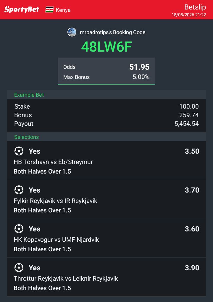 MrPadrotips's tweet photo. Hey check out the bet I just placed on Sportybet! https://t.co/P9uhOnq51k https://t.co/hBI2nsIMAL