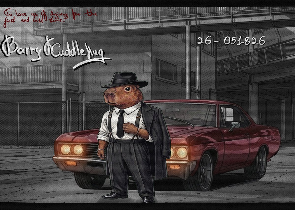 BCuddlehug's tweet photo. “Dirty city, tough rules, pure love.”🥀
#CUDDLEHUG #artmoots #artㅤ #capibara https://t.co/MWaoiwk2aJ