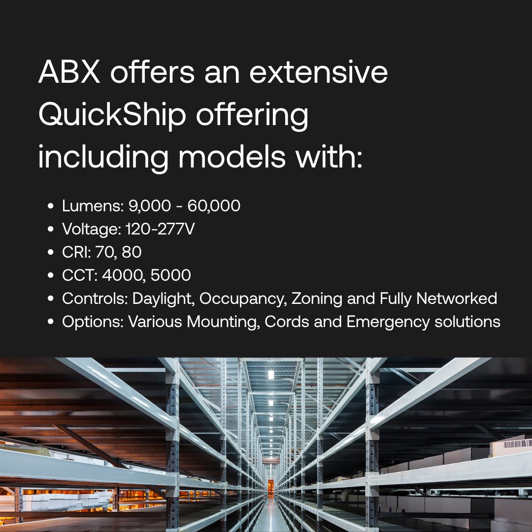 CurrentLighting's tweet photo. Supply chain delays shouldn’t hold up your job. Designed &amp; manufactured in North America, Albeo’s ABX High Bay offers a wide selection of QuickShip models, delivering more predictable lead times without compromising quality or performance.
 
Learn more at https://t.co/3lcISgc9lQ https://t.co/Zqf6qeKdN6