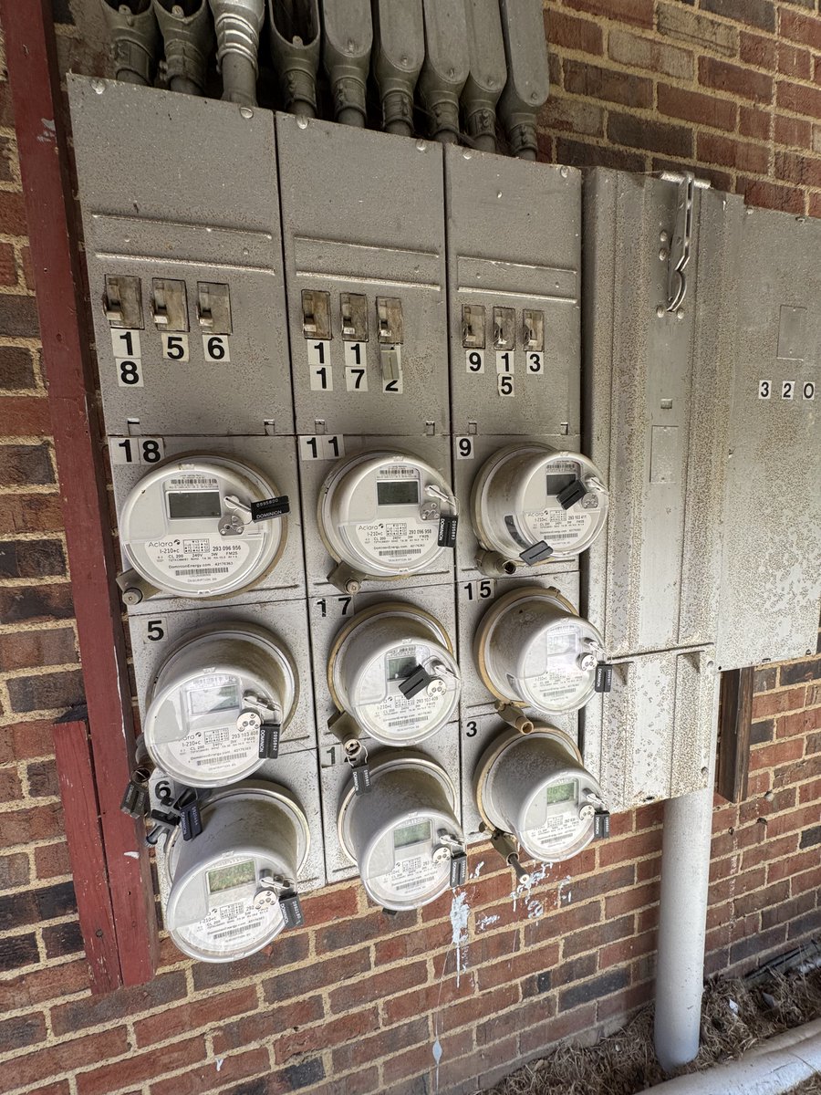 PermitZIP's tweet photo. Recent survey for an upcoming PermitZIP project. Existing electrical meter stack for a multifamily project. Most important things to check is the main breaker size and the size of the breaker feeding each unit.

Need help with MEP engineering for your project? Let us know how we can help!