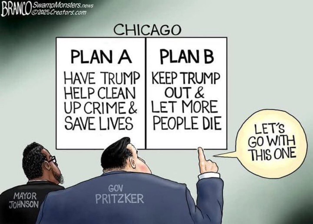 rothschild48154's tweet photo. @Williamjkelly They both are incompetent and worry about Trump far too much. Instead of working together on the Bears, they both are blathering on about the new DC ballroom (that neither will ever see). https://t.co/Tmdn26jRK4