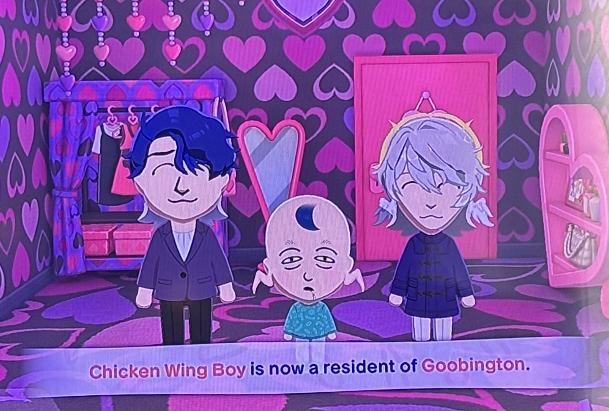 eggsaladx's tweet photo. Sunday and sampo had a baby in my tomodachi game and I needed to take the opportunity https://t.co/q7xstDvFlR