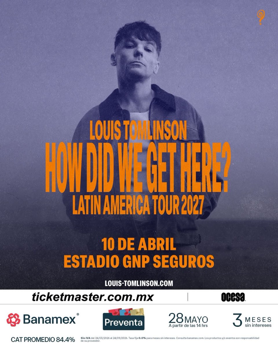 MxErranteMx's tweet photo. Louis Tomlinson regresa a CDMX el próximo año y será para presentarse en el Estadio GNP Seguros. https://t.co/epGpGDHxN9