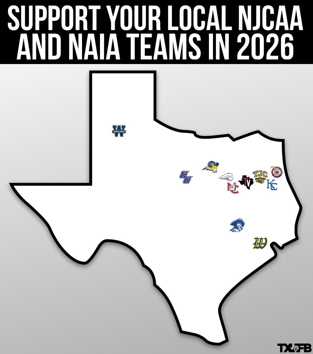 txfblife's tweet photo. Remember to support your local JUCO/NAIA team in 2026! https://t.co/hNQdUHw4Zx