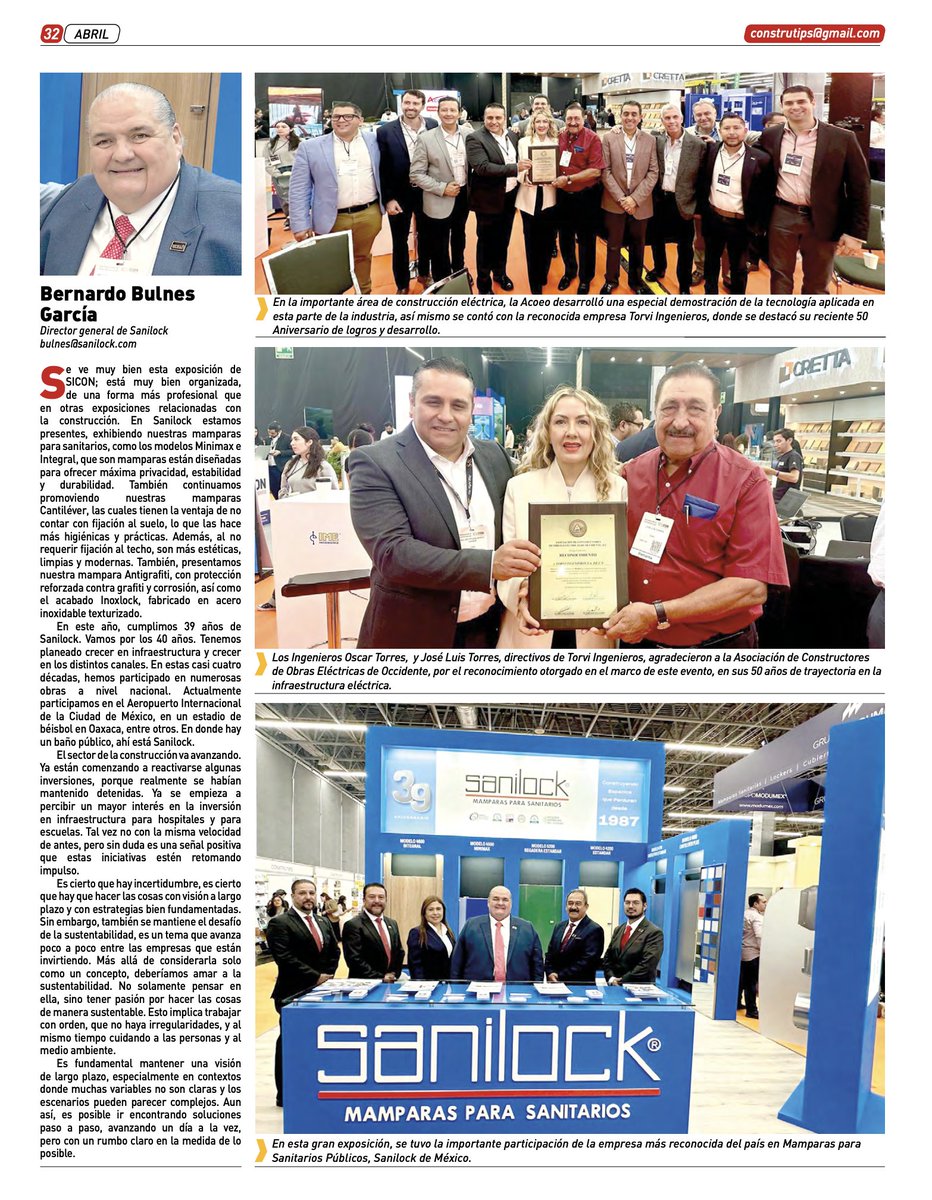 sanilock's tweet photo. En la más reciente edición de #Constructips se destacó la participación de #SANILOCK en #ExpoSICON y nuestra trayectoria de 39 años desarrollando soluciones para sanitarios públicos. Nuestro Director General habló sobre la evolución de la empresa y proyectos a nivel nacional https://t.co/hyOjMjweXf