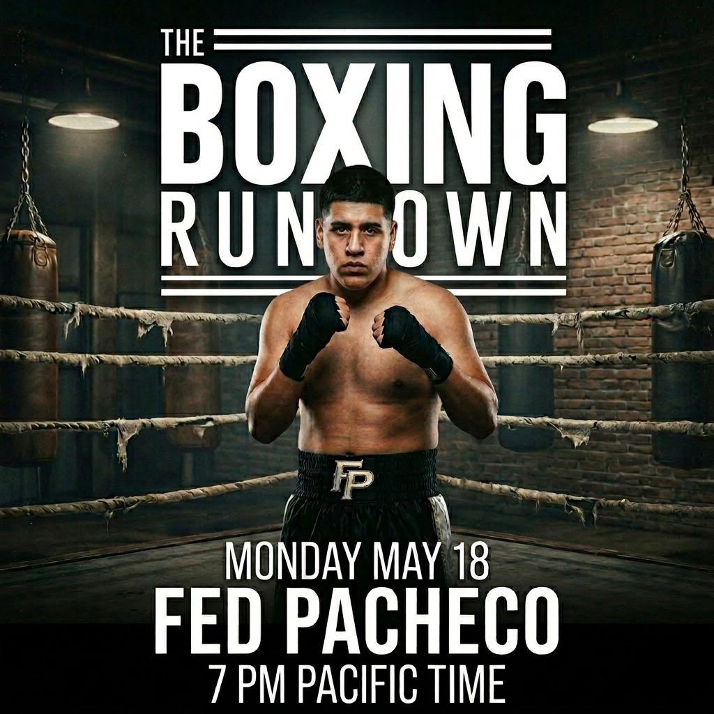 BoxingROKus's tweet photo. Tonight on Another Episode of #TheBoxingRundownShow we have our friend #FedPacheco will be talking about his upcoming fight. Tune in at 7pm PST or 10pm EST on #TheBoxingRundown Facebook Page.
@laizar27 @SulemUrbina https://t.co/sNiSRJ11fQ