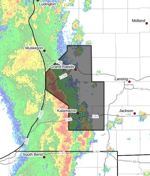 KCityEM's tweet photo. Severe thunderstorm warning for Kalamazoo: https://t.co/PxgkeFPS9S https://t.co/7ZsDuRIvBw