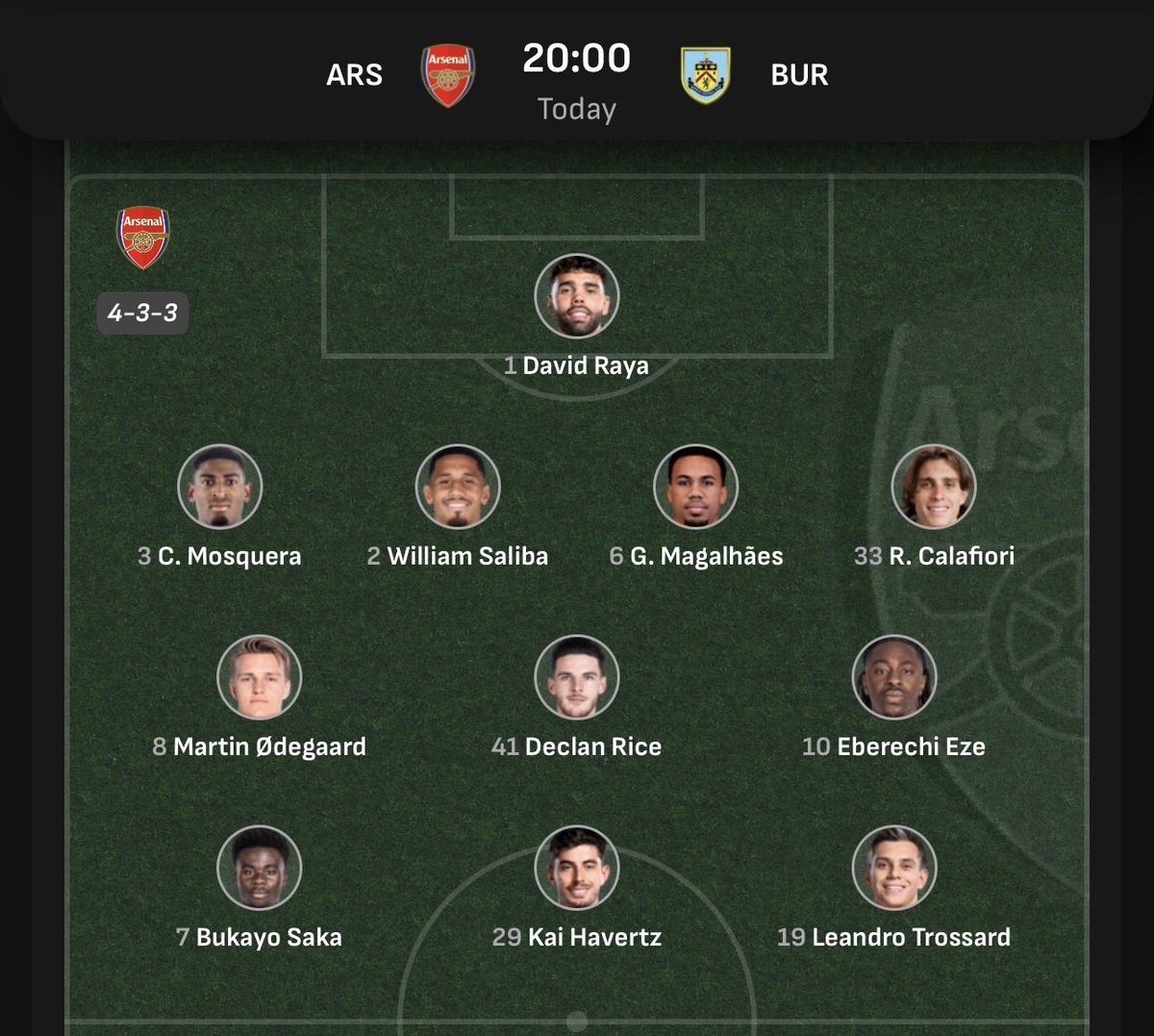 WEFOOTBALL777's tweet photo. 2025-26 PREMIER LEAGUE MATCHWEEK 37
Mon 18 May 20:00 UKT - Arsenal vs Burnley starting XI
#wefootball777 #football #premierleague #matchweek37 #arsenal #burnleyfc https://t.co/X5aorgkx8W