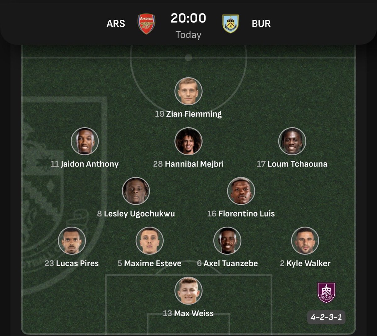 WEFOOTBALL777's tweet photo. 2025-26 PREMIER LEAGUE MATCHWEEK 37
Mon 18 May 20:00 UKT - Arsenal vs Burnley starting XI
#wefootball777 #football #premierleague #matchweek37 #arsenal #burnleyfc https://t.co/X5aorgkx8W
