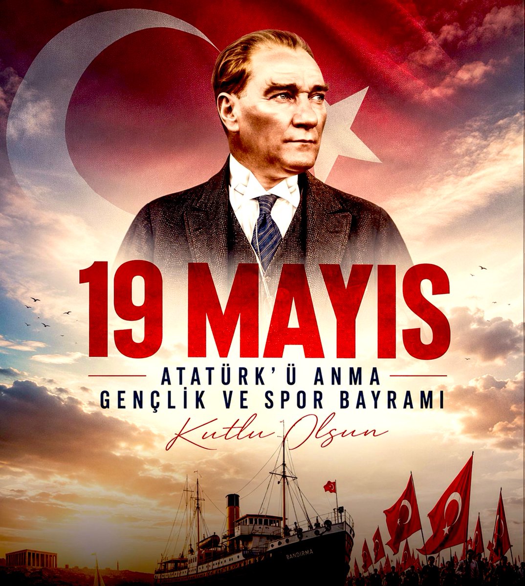 kaplanugr's tweet photo. 19 Mayıs 1919; milletimizin bağımsızlık 
mücadelesinde tarihî bir dönüm noktasıdır. Başta Gazi Mustafa Kemal Atatürk olmak üzere tüm şehitlerimizi rahmetle anıyor, geleceğimizin teminatı gençlerimizin 19 Mayıs Atatürk’ü Anma, Gençlik ve Spor Bayramını kutluyoruz.🇹🇷 https://t.co/9U7xbpDrNZ