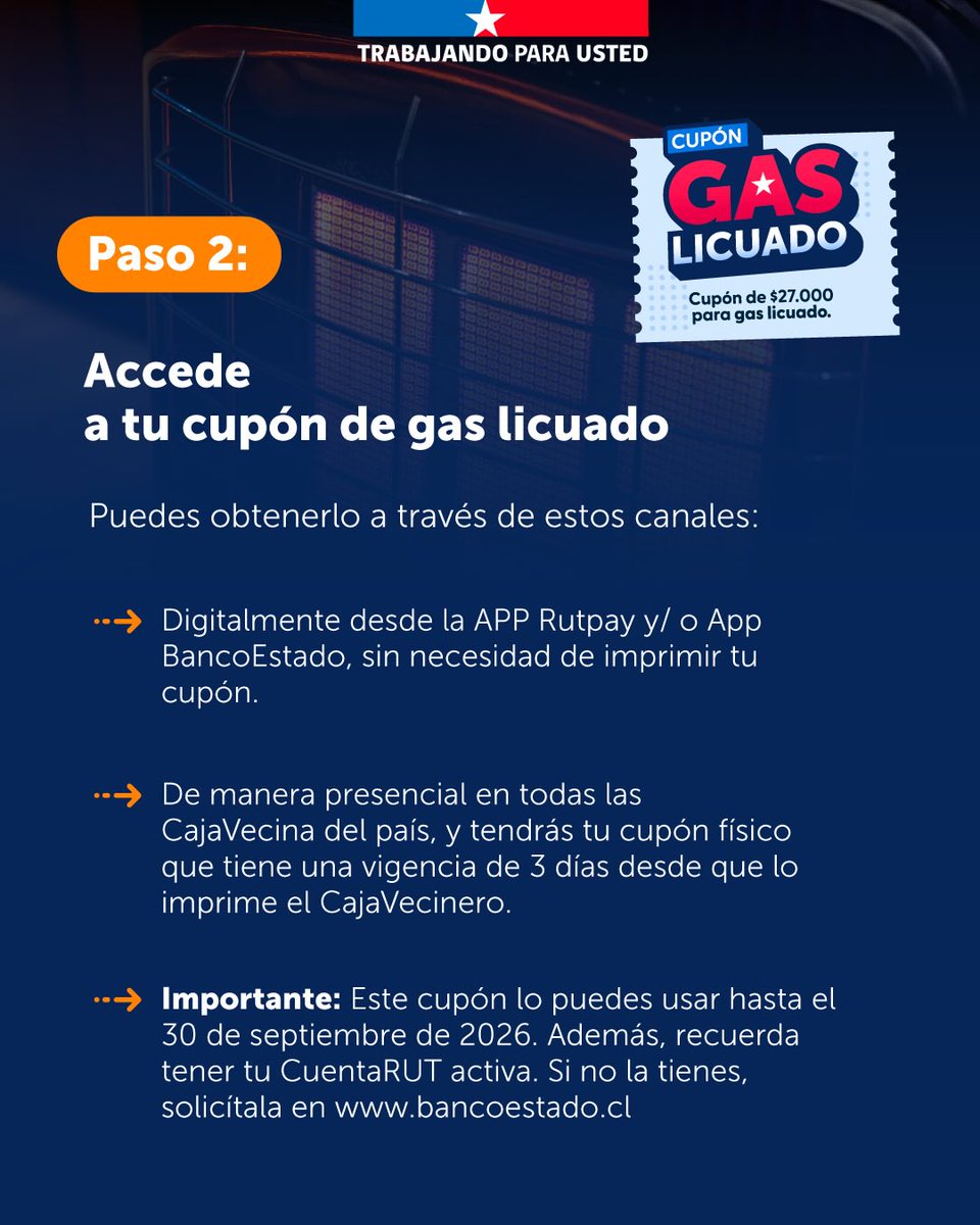 MDSAtacama's tweet photo. Ten tu casa calentita en invierno 🇨🇱❤️

¡Obtén tu cupón de gas licuado! ¿Cómo? Acá te indicamos 👆

#TrabajandoParaUsted https://t.co/DIFQZYHH8i