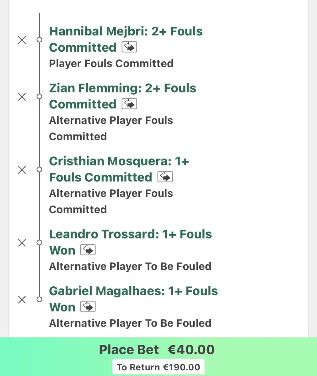 CCtipss's tweet photo. 2U Bet Builder 

Arsenal vs Burnley 

Fuck it, let’s go big tonight. Been absolutely shite lately can only blame ourselves and games at the emirates usually shite but let’s just send a big one.

3/1 boost gets you an extra €30. https://t.co/kK8GKKe0Lh