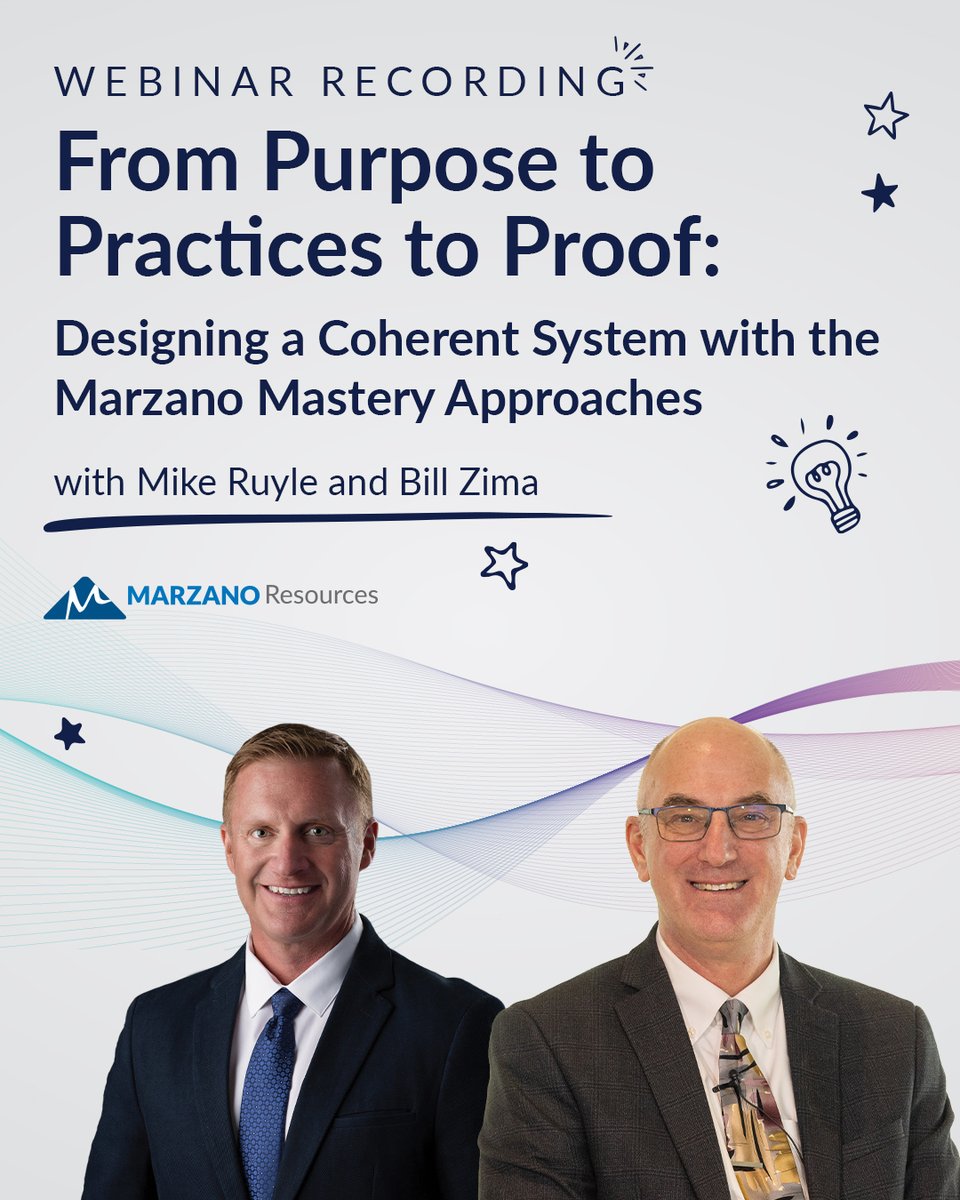 MarzanoResource's tweet photo. Purpose without alignment leads to scattered results.
Learn how Mike Ruyle &amp; Bill Zima use the Marzano Mastery Approaches to create coherent systems that drive student success. 🎯
🎥 Watch now:
https://t.co/iSddzeMSrG
#EducationLeadership #MasteryLearning #MarzanoResources https://t.co/KVKLwx9zic