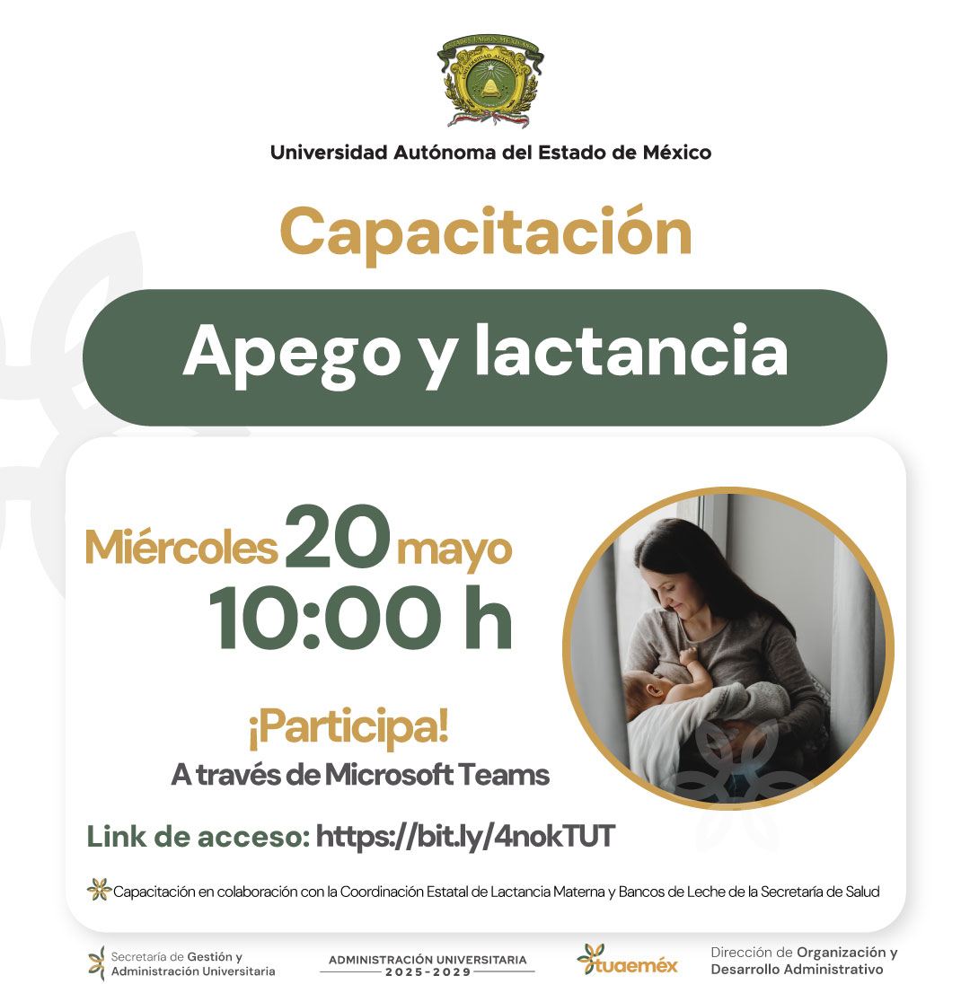 DODAUAEMex's tweet photo. ¡Atenta invitación!    

Participa en la capacitación: «Apego y lactancia» 
 🗓️Miércoles 20 de mayo de 2026
⏰ 10:00 horas 

🔗Link de registro: https://t.co/neGBsXPHgu https://t.co/1IM7XzPOiJ