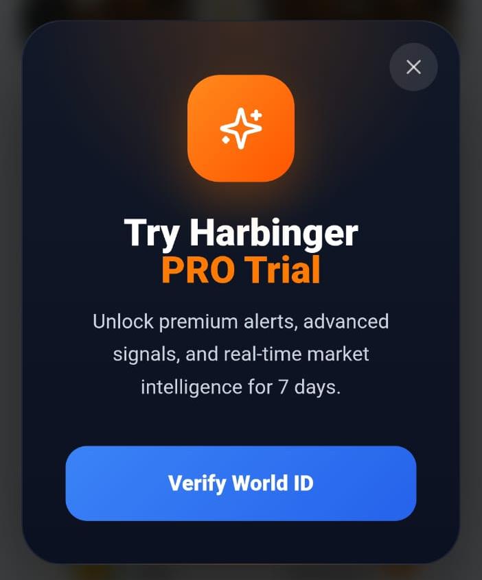 Harb_Signal's tweet photo. Premium market intelligence, now free for 7 days ⚡

Test drive Harbinger PRO with access to advanced signals, whale tracking, and instant alerts.

Now flowing directly from Intelligence → Harbinger Signal through deep linking.

Try it free today 👇

https://t.co/H8uK0LXzve https://t.co/DJSmEDWqNq