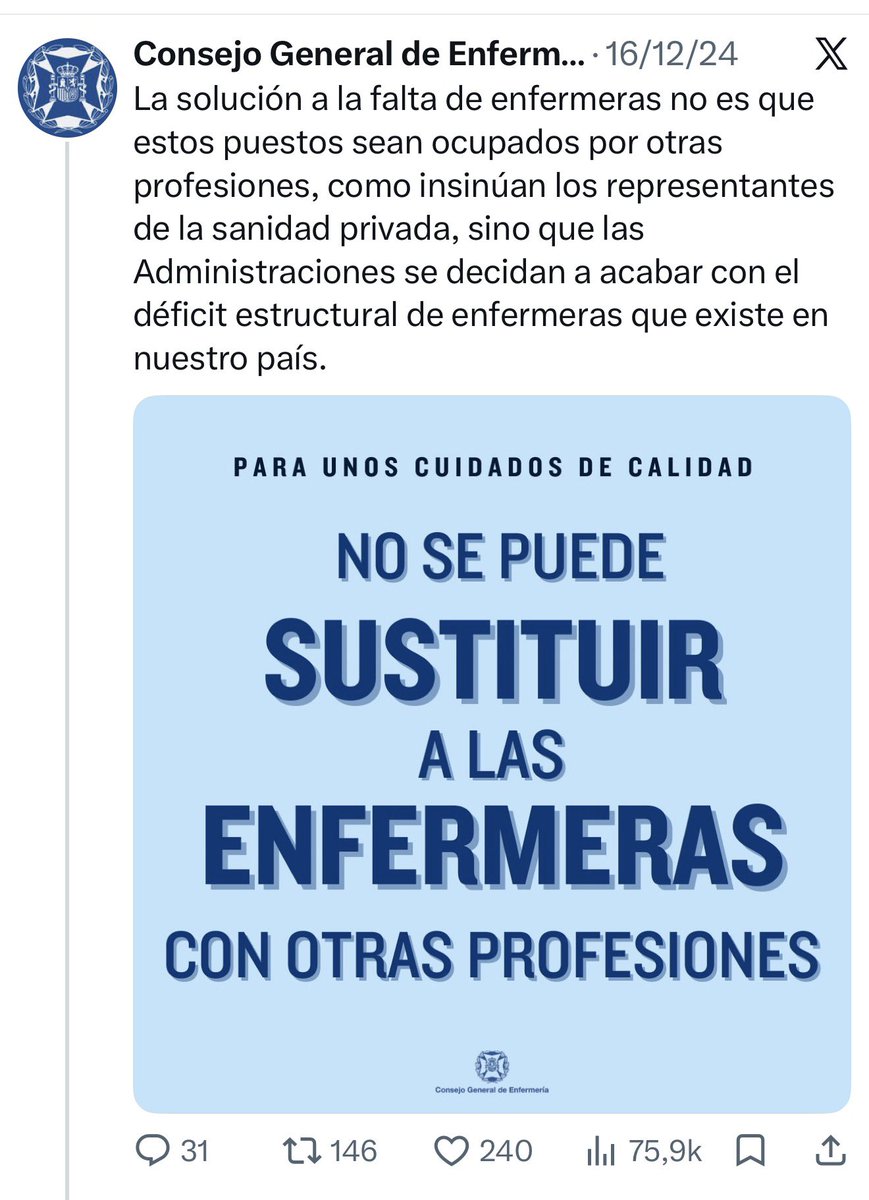 AngelaAmyts's tweet photo. @CODEMmadrid A mí para estas situaciones me gusta mucho aplicar para los demás lo que enfermería se aplica para la defensa de sus competencias profesionales (mucho menos alejadas con otras categorías que con médicos y facultativos que diagnostican y tratan). https://t.co/IUGPBlUTie