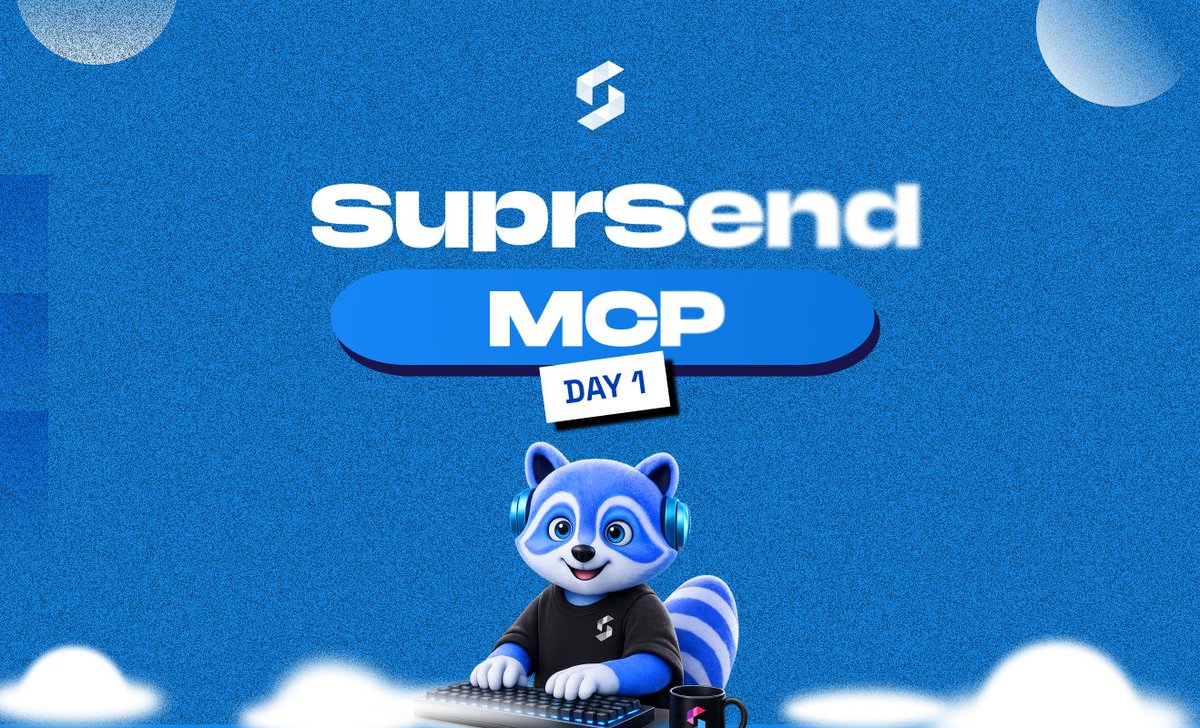 SuprSend's tweet photo. Today we're launching SuprSend MCP
What used to take weeks to integrate now ships in an afternoon.

SuprSend MCP exposes our full notification stack as tools to AI clients. https://t.co/j6Vmhl4ZYr