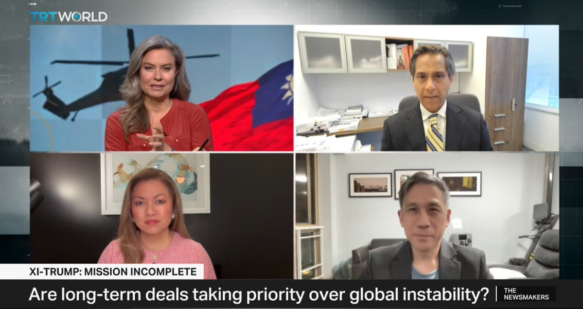 icasDC's tweet photo. Senior Fellow @ICASgupta appeared on TRT World's The Newsmakers to discuss the outcomes of the Trump-Xi summit.

Watch: https://t.co/QGw5LMZc0t https://t.co/TiiNYC4Idp