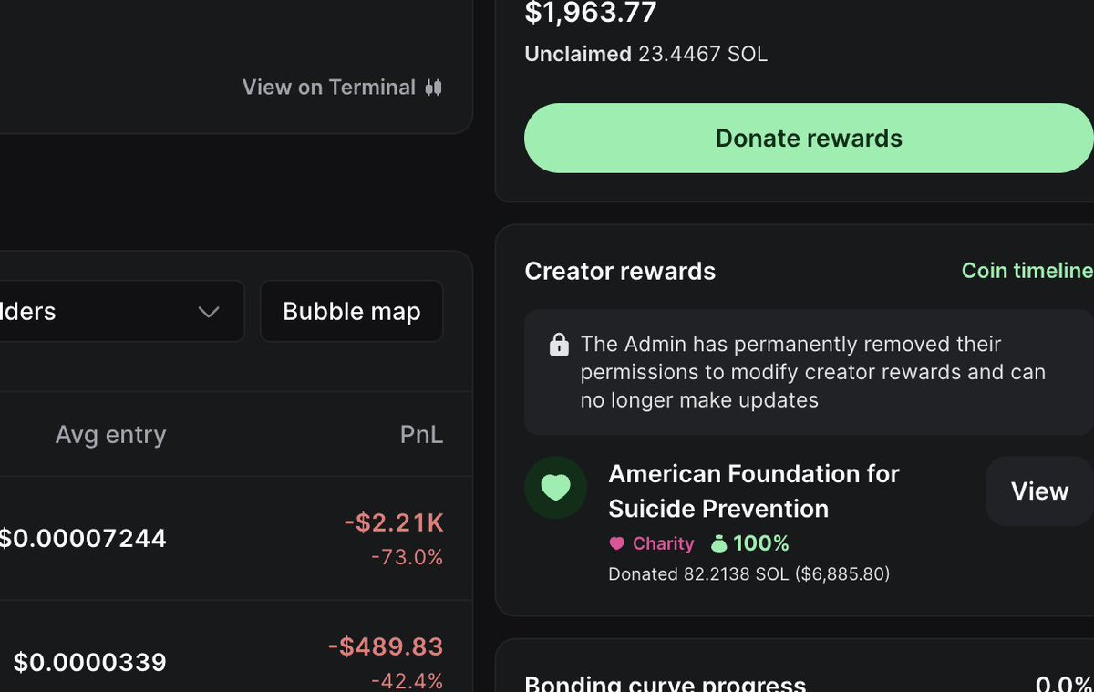 TheBlueprint99's tweet photo. Enough fud guys, I'm not the dev of this. I paid for dex and made a comm because i liked the narrative. The fees are going to American Foundation for Suicide Prevention. You can see this on Pump.

Do your part by raiding there official x and hopefully we can get a response @TheGivingBlock

There's already over $7000 raised 

$Never Kill yourself 

HFUvD7ndvzfLuwygP3mZeVLK6Mh8hPa3YYWCY6zmpump