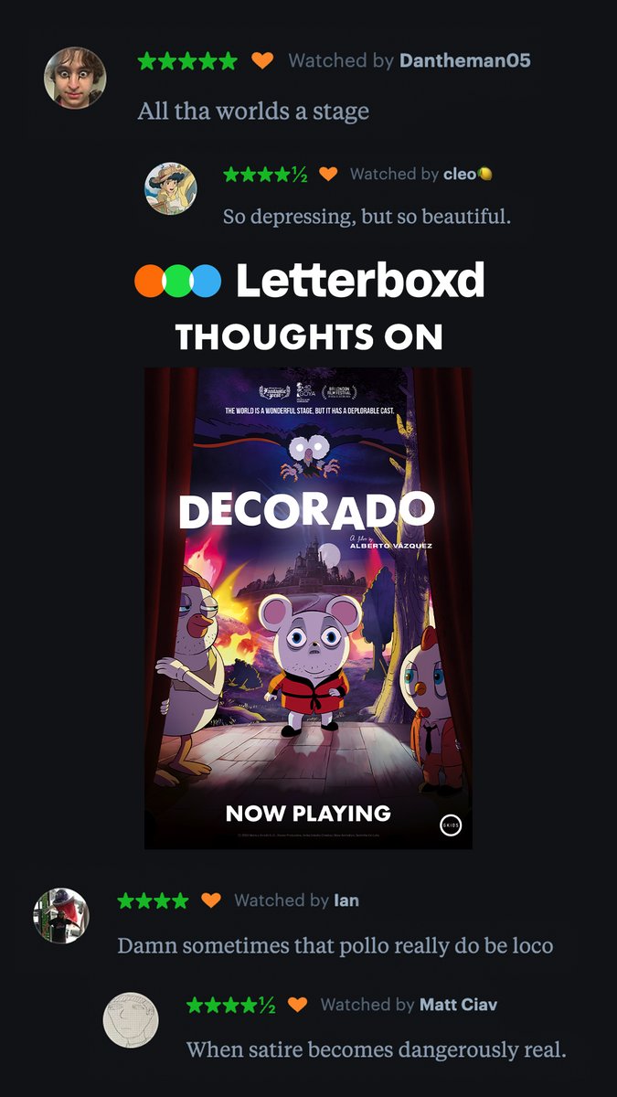 GKIDSfilms's tweet photo. "What being alive in 2026 feels like." 😩

Catch the mind-bending DECORADO, now playing in theatres.

Rate and review on @letterboxd. ⭐️
https://t.co/hZletdMBv3 https://t.co/r9ZJMw7vTy