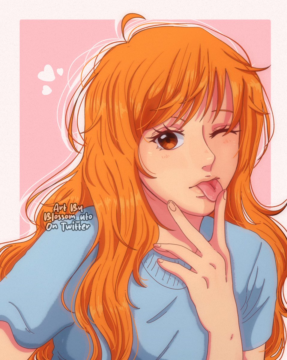 Blossom_uto's tweet photo. Fanart of Nami! I love drawing Nami in blue ✏️🍊 https://t.co/OMGwoUTV8K