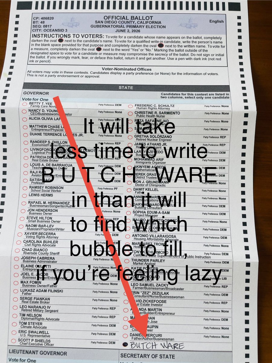 DumpBothParties's tweet photo. 🔥CALIFORNIA🔥
By voting on ballot initiatives & #WritingInButchWare along with voting for 3rd party/Ind candidates running for office in down ballot races, the ONLY thing we risk “losing” is the parasites in office.
We have nothing to lose!
Let’s put the #BugBomb to use! https://t.co/CrHC9FLZkF