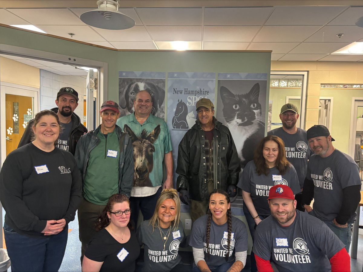 PoliteMail's tweet photo. Great day volunteering at @nhspca  for @graniteuwnh  2026 Day of Caring! Our team helped clean trails and kennels, met some adorable animals, and gave back to an incredible organization.

Looking to adopt or donate? Check out NHSPCA and support their mission. https://t.co/qesRUJAlde