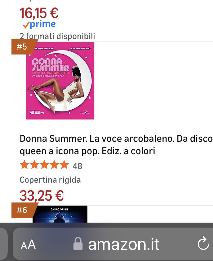 AndreaAngeliBuf's tweet photo. Siamo di nuovo in Top 5 della #classifica #libri #Amazon #Dance con #DonnaSummer la #voce #arcobaleno da #DiscoQueen a #IconaPop ! Grazie a tutti ! 🎶🤩
@GiovSavastano https://t.co/b7wjissedY