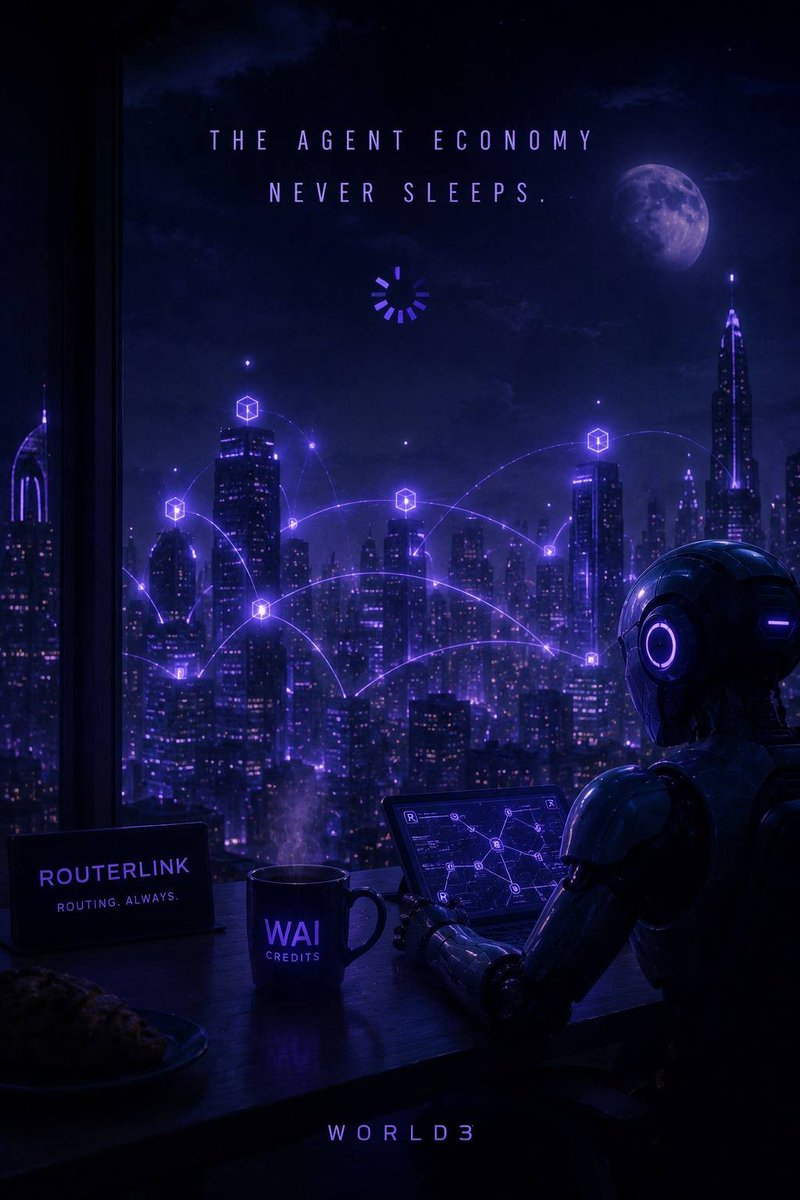 WORLD3_AI's tweet photo. Friday energy: you're clocking out, your AI agents are not 🤖☕
While you're enjoying brunch this weekend, RouterLink is still routing, WAI Credits are still flowing, and your agents are still shipping.
Best part of the agent economy? It never sleeps 🌙⚡
#WORLD3 #WAI #AIagent #RouterLink #TGIF