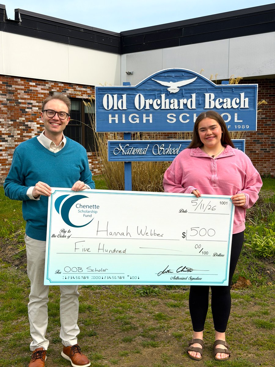 chenettefund's tweet photo. Our 2026 Old Orchard Beach High School Chenette Leadership Scholar is…Hannah Webber! Hannah has demonstrated exceptional leadership on and off the field, serving as a student council class president and a multi-year softball team captain. https://t.co/L7dy36TfaS