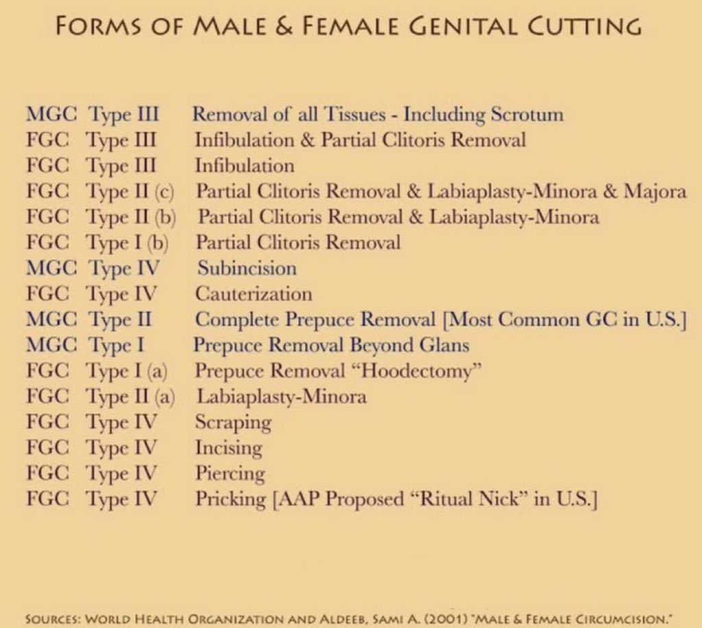 Joseph4GI's tweet photo. "Female genital cutting is worse than male genital cutting" is a red herring and dangerous ground.

Making it a severity Olympics implies #FGM would be acceptable so long as it were equal to or less severe than #MGM.

All forced genital cutting is morally repugnant. #circumcision https://t.co/r7mHidaZFH