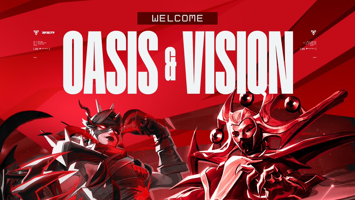 SENRivals's tweet photo. New firepower for a new season

@Oasis_mrv and @VisionGMG are officially Sentinels https://t.co/Vyjb1y2OU9