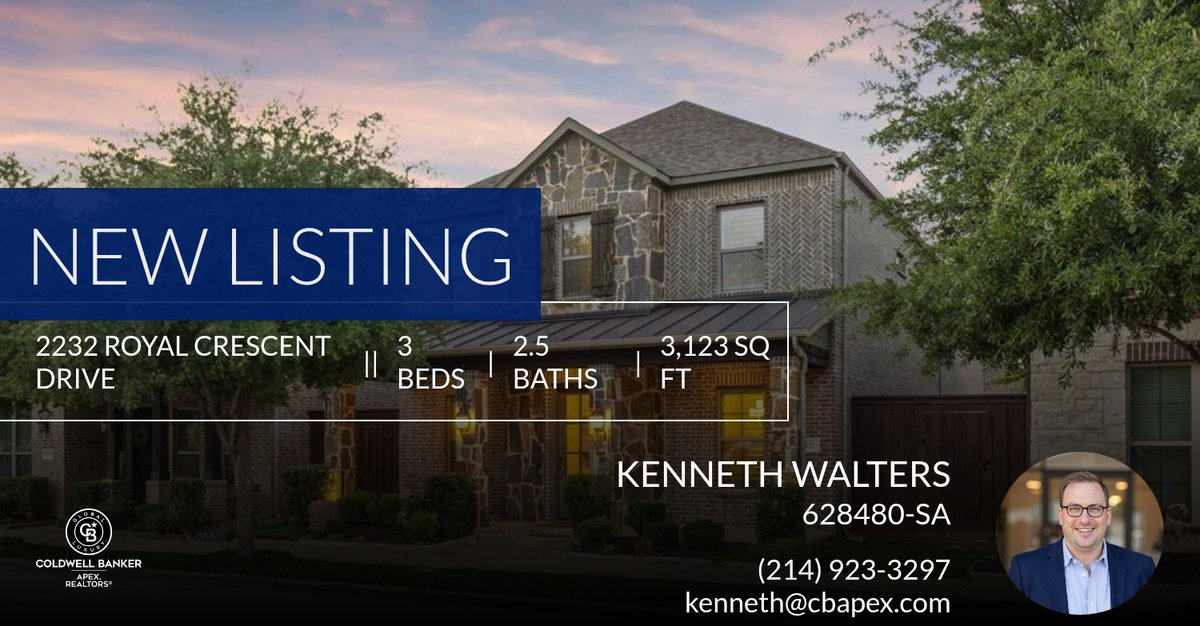 KennethWalters7's tweet photo. 📍 New Listing 📍 Take a look at this fantastic new property that just hit the market located at 2232 Royal Crescent Drive in Flower Mound. Reach out here or at (214) 923-3297 for more information!

Kenneth Walters Realtor | Walter... https://t.co/btYWWdzzU4 https://t.co/ujnsJVTNT4