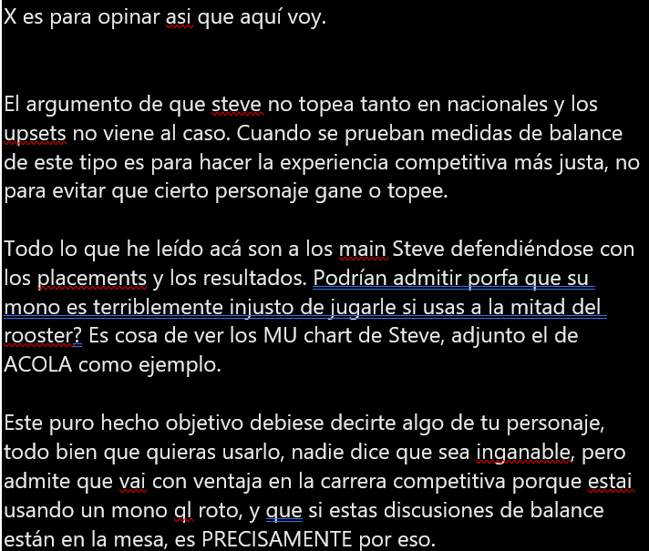 RadiantSmash's tweet photo. Mi opinión sobre el temita de Steve. Veo mucha gente meando fuera del tiesto y desviando la discusión. https://t.co/fywiQVNuIk