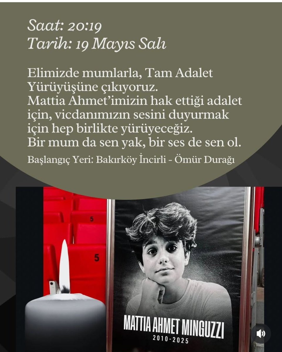 seyhuletibba's tweet photo. Çocuklarımız katlediliyor. Ahmet'imizin anneciğinin başlattığı mücadeleye destek olalım, bir mumda siz yakın, başka Ahmet'ler gitmesin, başka anneler yanmasın.
#MattiaAhmetMinguzziYasasıÇıksın
@adalet_bakanlik https://t.co/O2by1dGlvh