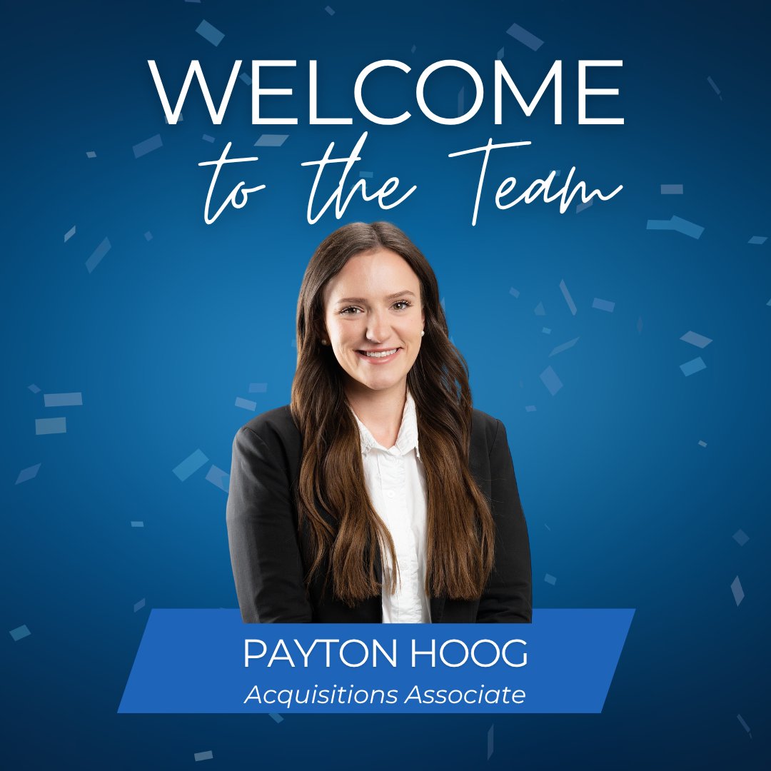 SagoCRE's tweet photo. Please join us in welcoming Payton Hoog as our new Acquisitions Associate! We’re excited to have Payton on board. Welcome to the Sago family, Payton! https://t.co/6fQQouQxXA