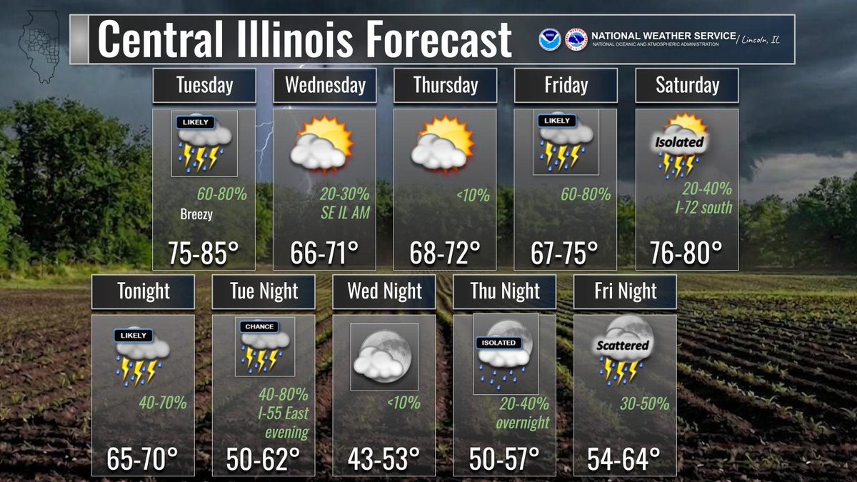 A few more rounds of showers and thunderstorms to occur through Tue ...