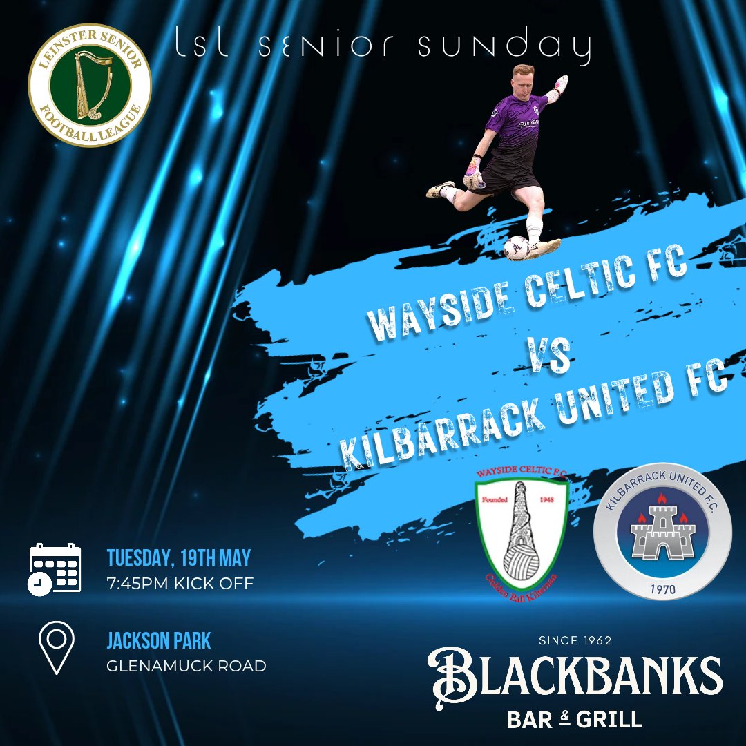 KilbarrackUtd's tweet photo. Our LSL Senior Sunday side are in mid-week action as we travel to Jackson Park tomorrow night to face Wayside Celtic ⚽️

@AlQuinn2015 @LSLSENIORSUNDAY @LSLLeague @hitthechannels #LSLlivescore @waysideceltic https://t.co/NF1E4Bvr8F