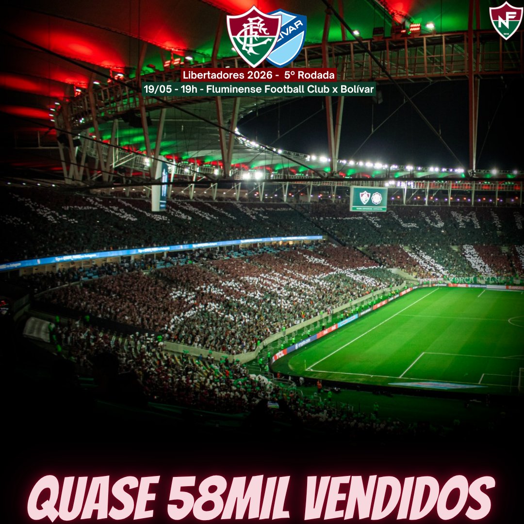 NasceOflu's tweet photo. 🚨 Fluminense conseguiu liberação da Conmebol e venderá a área embaixo da torcida visitante contra o Bolívar. Espaço no Setor Norte estava fechado e agora já está à venda. Parcial é de mais de 57 mil ingressos vendidos. 

Via @nevesmarcello https://t.co/tJcgD7y9Ke