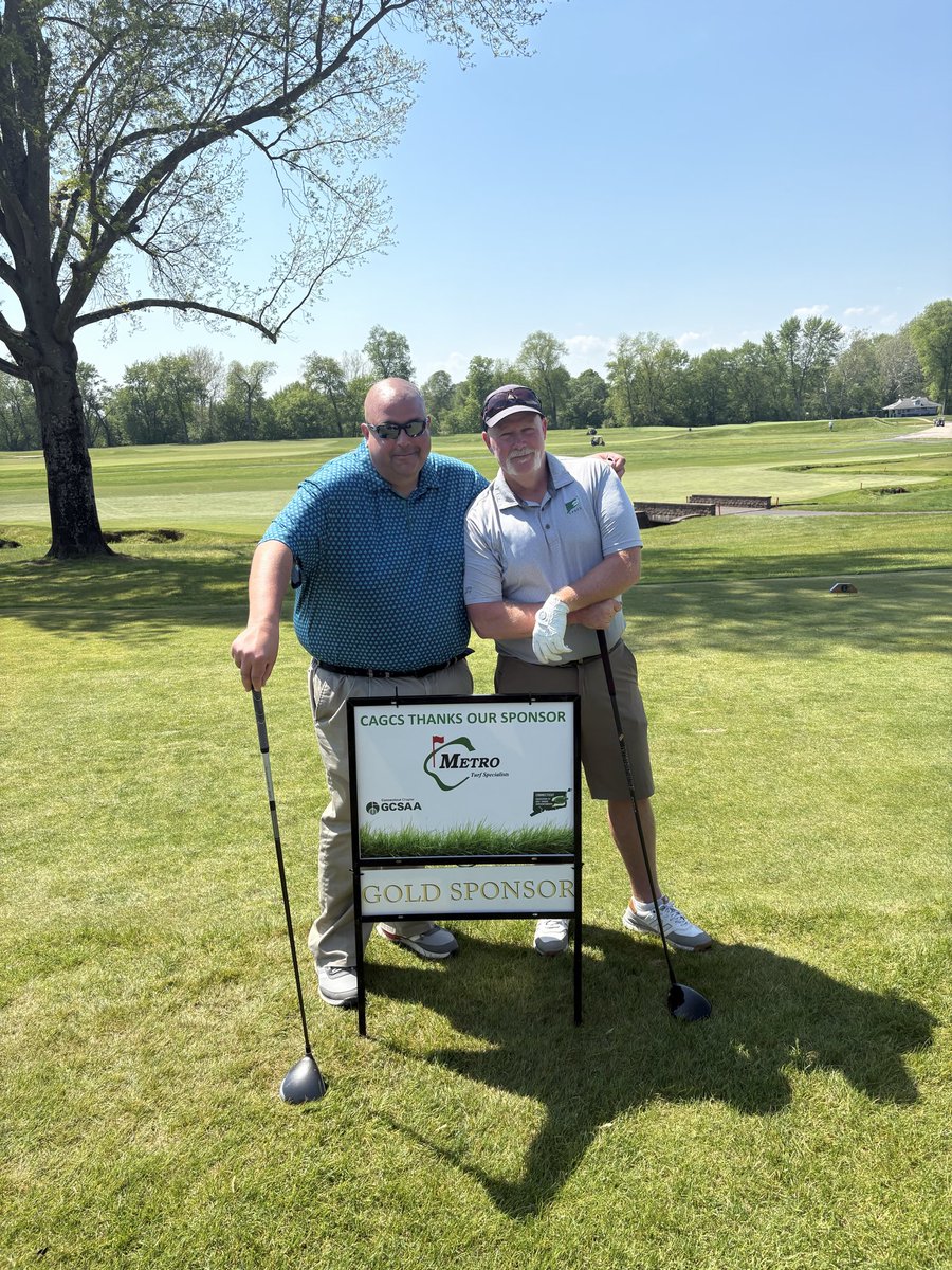 MetroTurfInc's tweet photo. Matt and Andy had an absolute blast playing in the @CAGCS1929 May Meeting today! We were happy to have Connor and Josh get in on the fun, too! A huge thank you to  Greg Stent for hosting us all at The Country Club of Farmington! https://t.co/G44AjVhUjn