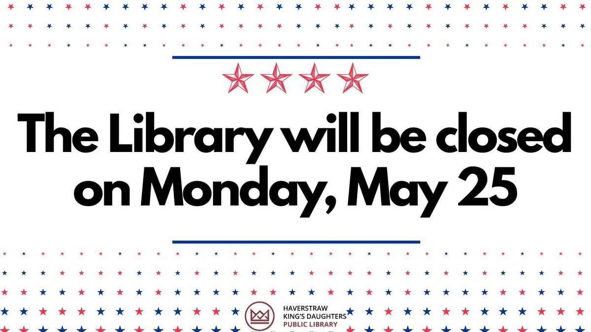 HKDPLibrary's tweet photo. But don't forget about our Digital Downloads! Access to library books, movies, audiobooks, comics, music and magazines 24/7!  

Hoopla: https://t.co/8k31l9lBr9 
Libby: https://t.co/qCrjNZYBsr 

#hkdpl #haverstrawlibrary #closings #holidays #digitaldownloads https://t.co/we8yyHIXl2