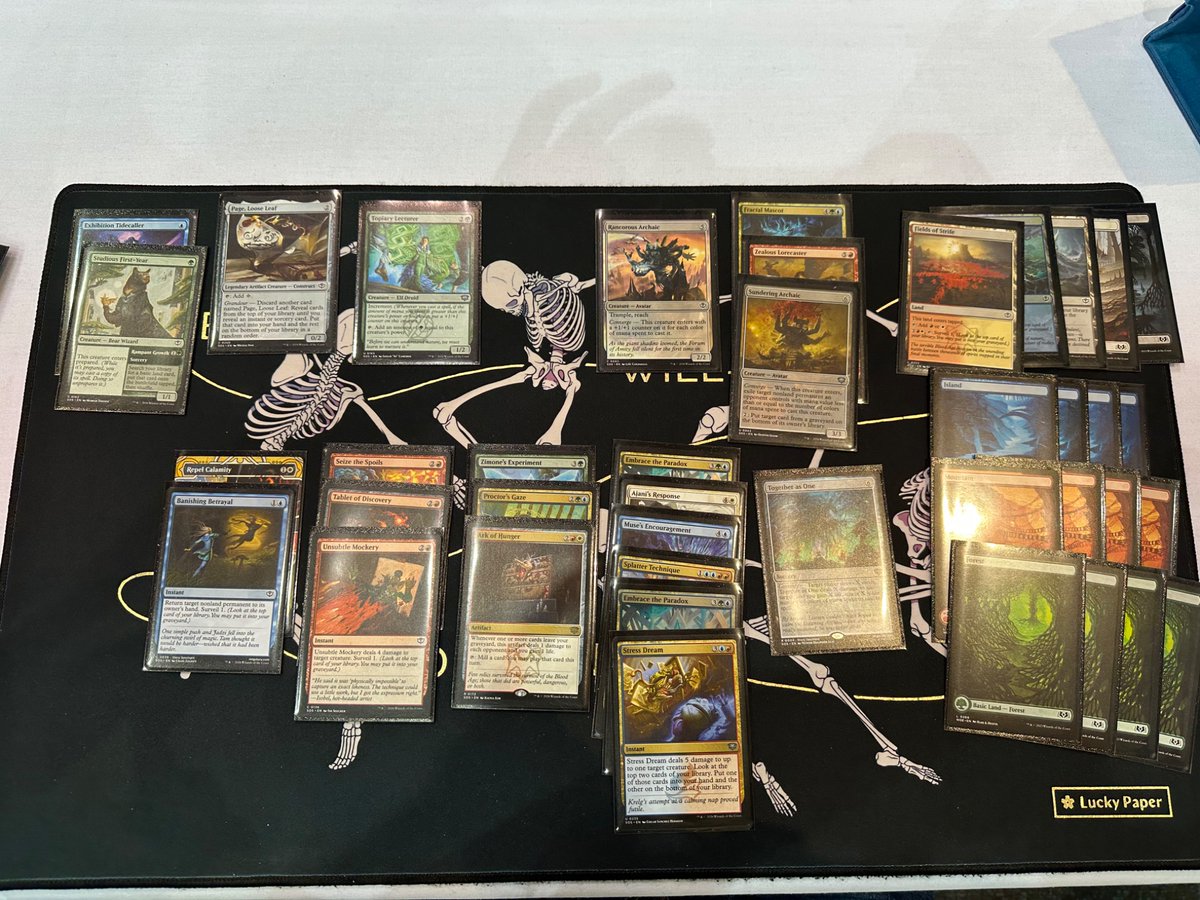 acecalna's tweet photo. 5-1-1 into 0-2 my first draft game (to the winner of the pod so it’s fine) in LTQ. sealed deck was insane, draft deck was fine but called drafts are stressful and i didn’t keep track of how much fixing i had very well https://t.co/xlhO0FVnAt