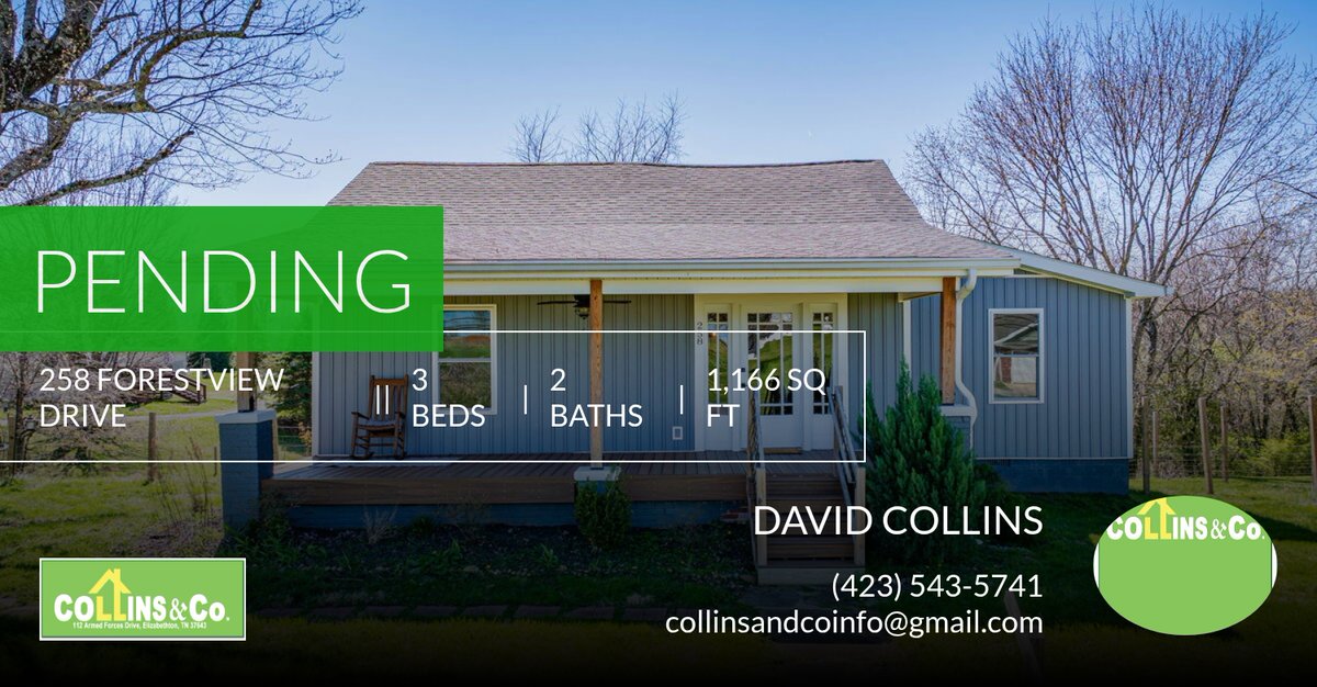 CollinsRealtors's tweet photo. This listing is now pending sale! If you're interested in buying or selling your home, don't hesitate to reach out at (423) 543-5741.

Voted best Real Estate Agency, Auction Firm, Auctioneer and Realtors by the Johnson City Press... https://t.co/X91I6m5F2k https://t.co/c02eqexgbm
