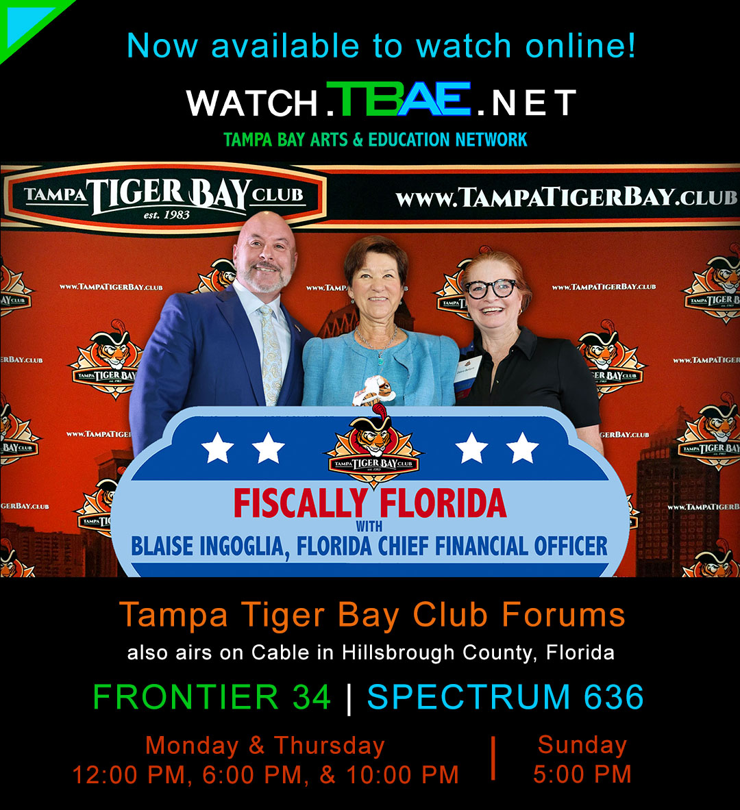 TBAEnet's tweet photo. 📺 New episode available of @TampaTigerBay: Fiscally Florida with Florida’s Chief Financial Officer, @BlaiseIngoglia, for an in-depth look at state spending, efficiency, and transparency.

https://t.co/EeBVWLSw7d

#tbaenet #floridapolitics #tigerbay #blaiseingoglia #PEG https://t.co/optx9W6gKr