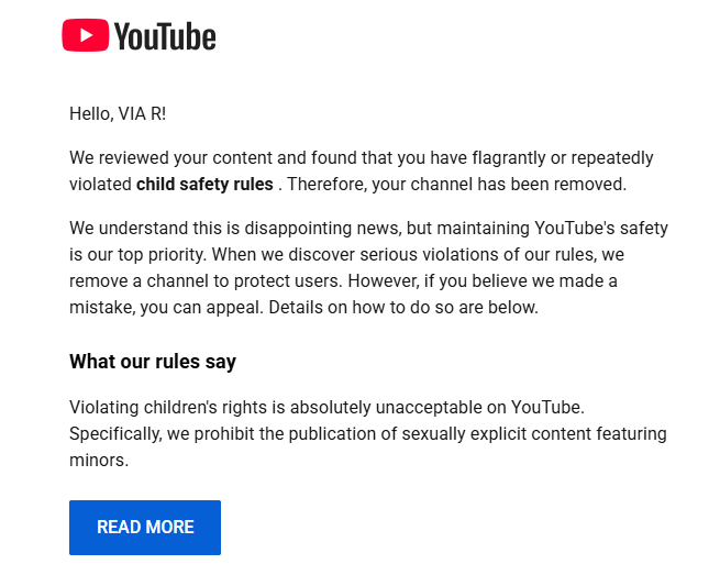 ky4eRGaming's tweet photo. @TeamYouTube
PLEASE NOTE! 

The VиаR channel was banned due to an erroneous "child safety" check, despite its primary content being reviews of regular VR games! Appeals are instantly rejected by the bot without regard for context.   Link to the channel
https://t.co/b5Ru6yOj01 https://t.co/ImS1pnmLR8