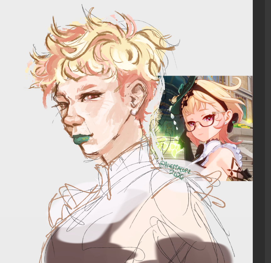 ineffacore's tweet photo. short(er) hair emilie sketch https://t.co/frRAVoBJ8z