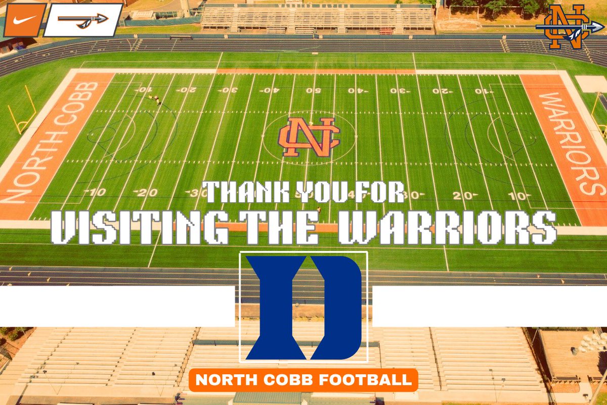 NCHSrecruit's tweet photo. Appreciate @DukeFOOTBALL stopping by @NCWarriorsFB during the May Contact Period. #NCOBBFAM https://t.co/i3ixcOEHzm