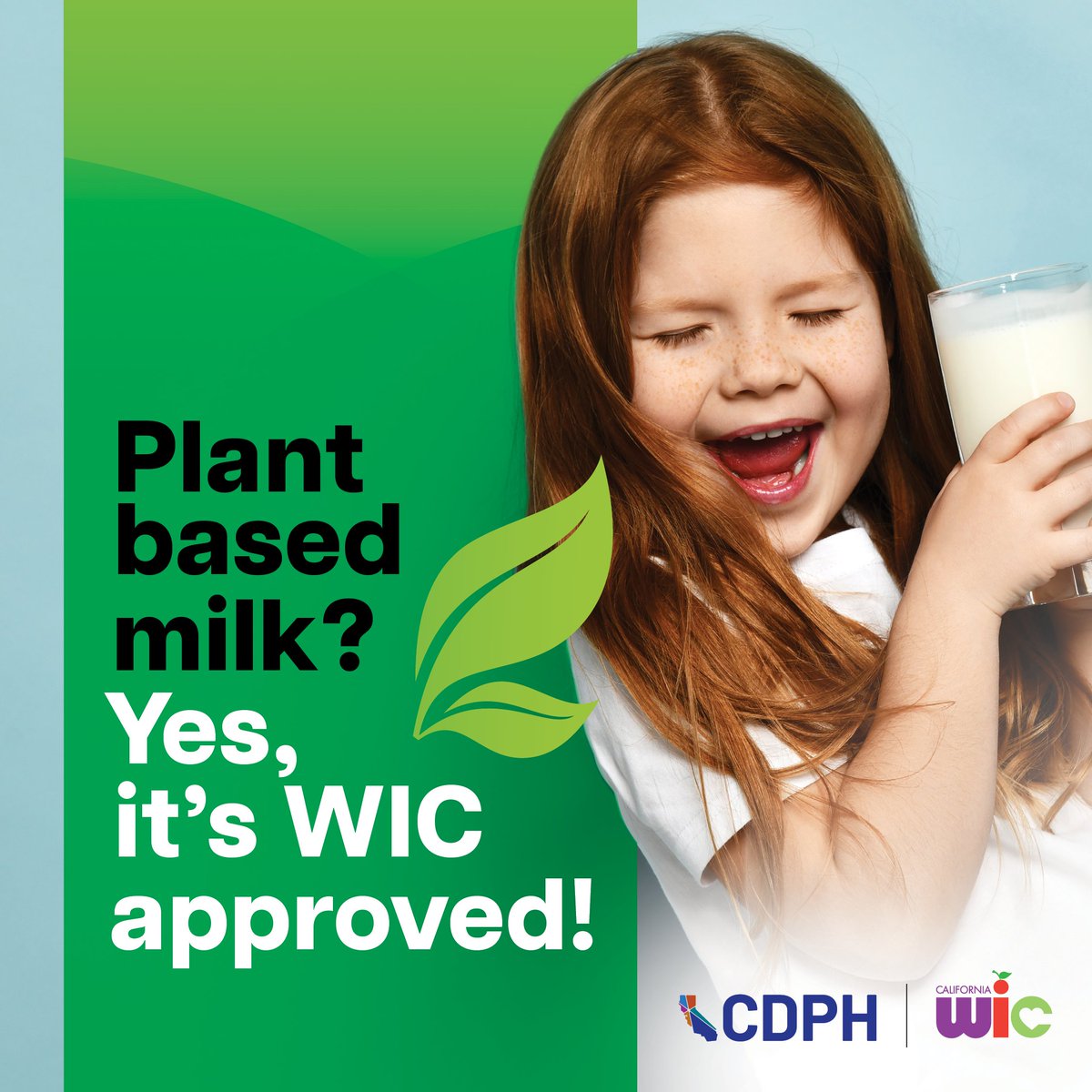 tvhcorg's tweet photo. WIC has more plant-based milk options to choose from!

✅ New options include pea, oat milk blend or soy milk
✅ Look for plain, unflavored types

At your next appointment, talk to your WIC counselor about updating your food benefits. Check the California WIC App or the new Shopping Guide to see what your family can get. See your new milk options at https://t.co/4a28bAmWYL.

#NewWICFoods #WIC #CaliforniaWIC
