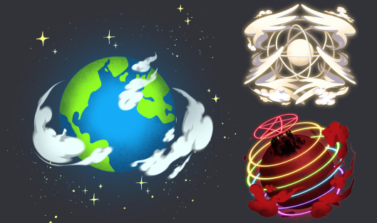 infj_crezz's tweet photo. new earth 'atlas'. atlas' heaven and hell globes.

for adamverse. tiny preview. https://t.co/Mk2Loxp7aZ